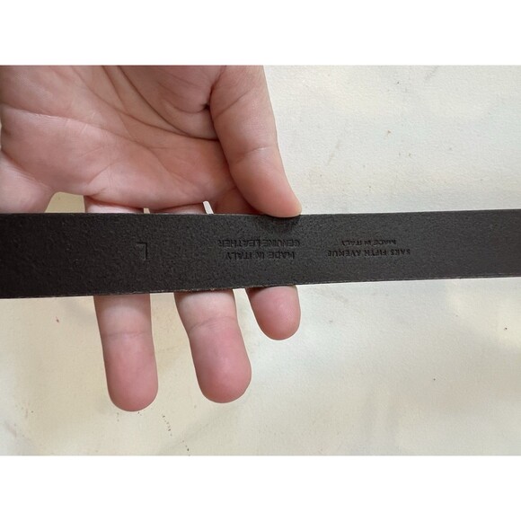 Genuine Leather Saks Fifth Avenue Belt With Mini Floral Belt Buckle